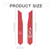 Load image into Gallery viewer, Alpha Chi Omega Graduation Stole With Lyre - Scarlet, White & Olive