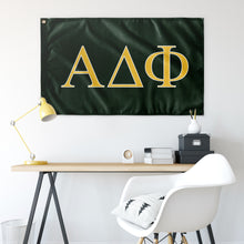 Load image into Gallery viewer, Alpha Delta Phi Fraternity Flag - Dark Green, Custom Yellow & White