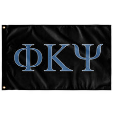 Load image into Gallery viewer, Phi Kappa Psi Fraternity Flag - Black, Columbia Blue & White