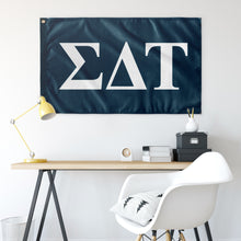 Load image into Gallery viewer, Sigma Delta Tau Sorority Flag - Old Blue & White