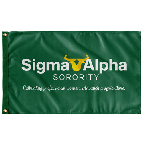 Sigma Alpha Logo With Tagline Flag - Emerald