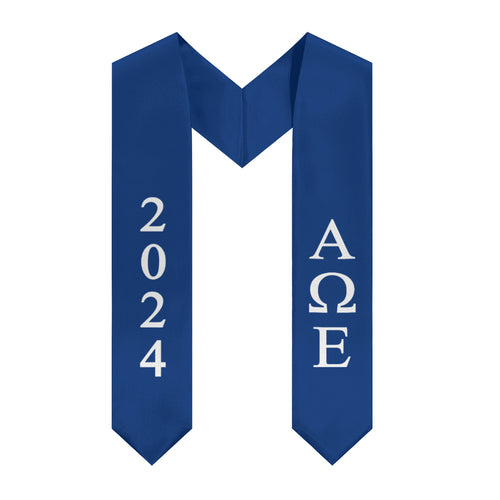 Alpha Omega Epsilon 2024 Graduation Stole - Blue