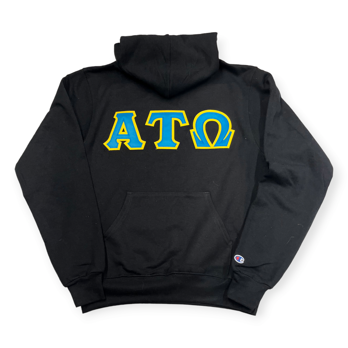Alpha Tau OMega Hoodie With Cyan & Maize Stitch Letters DesignerGreek