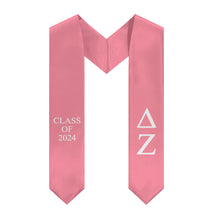 Load image into Gallery viewer, Delta Zeta Class of 2024 Sorority Stole - DZ Pink &amp; White