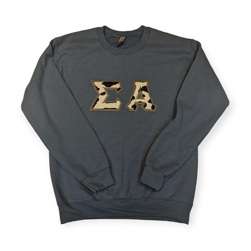 Sigma Alpha Gildan Sweatshirt - Cow & Metallic Charcoal