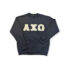 Load image into Gallery viewer, Alpha Chi Omega Sorority Letter Sweatshirt - Navy, Carolina Lace & Creme