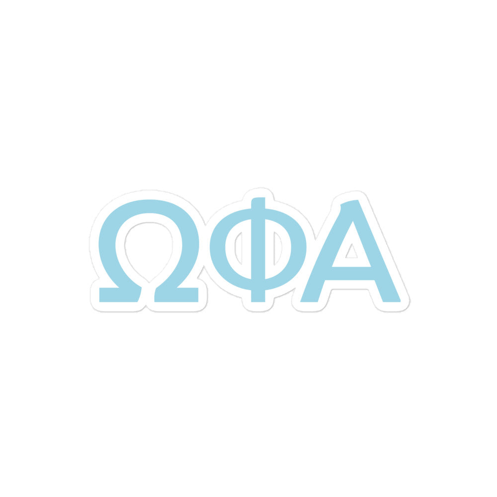 Omega Phi Alpha Greek Letters Sticker Friendship Blue