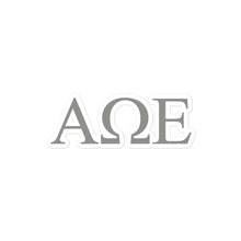 Load image into Gallery viewer, Alpha Omega Epsilon Letters Sticker - Silver