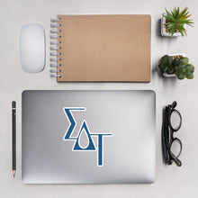 Load image into Gallery viewer, Sigma Delta Tau Vertical Greek Letters Sticker - Old Blue