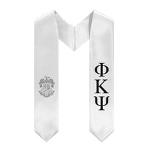 Load image into Gallery viewer, Phi Kappa Psi Graduation Stole With Crest - White & Black