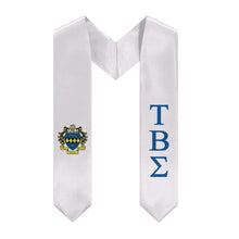Load image into Gallery viewer, Tau Beta Sigma Graduation Stole With Crest - White