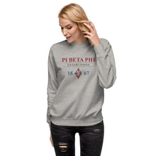 Load image into Gallery viewer, Pi Beta Phi With Crest Unisex Premium Sweatshirt