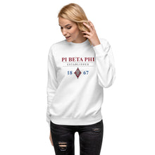 Load image into Gallery viewer, Pi Beta Phi With Crest Unisex Premium Sweatshirt