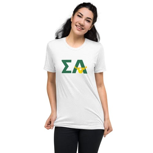 Sigma Alpha Greek Letters With Bull T-Shirt
