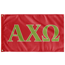 Load image into Gallery viewer, Alpha Chi Omega Sorority Flag - Scarlet, Greencastle & White
