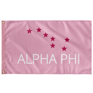 Alpha Phi Constellation Sorority Flag - Light Pink, Bright Pink & White