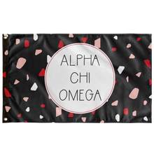 Load image into Gallery viewer, Alpha Chi Omega Terrazzo Sorority Flag - Ebony
