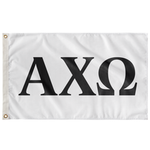 Load image into Gallery viewer, Alpha Chi Omega Sorority Flag - White & Ebony