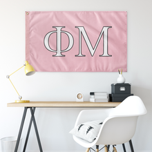 Load image into Gallery viewer, Phi Mu Sorority Flag - Pink, White & Black