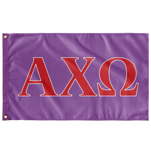 Load image into Gallery viewer, Alpha Chi Omega Sorority Flag - Iris, Scarlet &amp; White