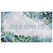 Load image into Gallery viewer, Alpha Sigma Tau Tropical Teal Greek Flag