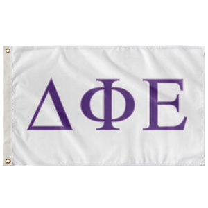 Delta Phi Epsilon Sorority Flag - White, Purple 1 & Purple 2