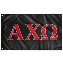 Load image into Gallery viewer, Alpha Chi Omega Sorority Flag Ebony, Scarlet, & White