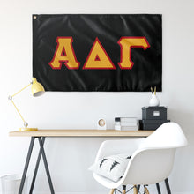 Load image into Gallery viewer, Alpha Delta Gamma Greek Block Flag - Black, Light Gold & Red