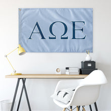 Load image into Gallery viewer, Alpha Omega Epsilon Sorority Flag - Oxford Blue, Colonial Blue & White