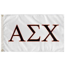 Load image into Gallery viewer, Alpha Sigma Chi Fraternity Flag - White, Black & Orange
