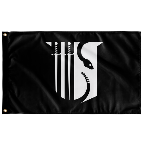 Theta Chi Fraternity Symbol Flag - Black & White