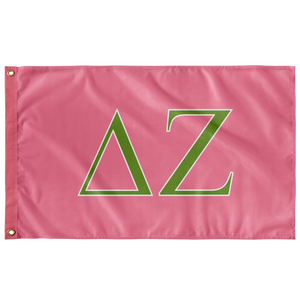 Delta Zeta Sorority Flag - Pink, Green & White