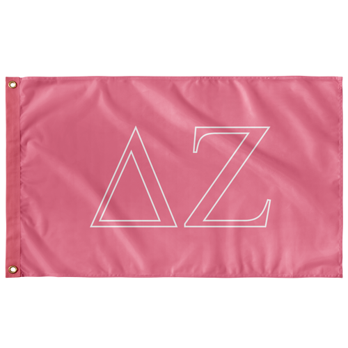 Delta Zeta Sorority Flag - Pink & White