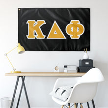 Load image into Gallery viewer, Kappa Delta Phi Greek Block Flag - Black, Light Gold & White