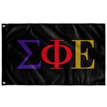 Load image into Gallery viewer, Sigma Phi Epsilon Fraternity Letter Flag - Black & Multi