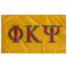 Load image into Gallery viewer, Phi Kappa Psi Greek Letters Flag - Yellow, Red, White & Green