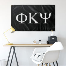 Load image into Gallery viewer, Phi Kappa Psi Fraternity Flag - Black, White & Silver Grey