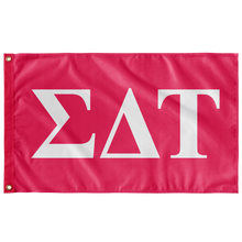Load image into Gallery viewer, Sigma Delta Tau Flag - Pink and White - Greek Gear