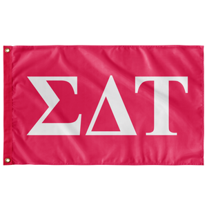 Sigma Delta Tau Flag - Pink and White - Greek Gear