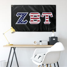 Load image into Gallery viewer, Zeta Beta Tau Black American Greek Flag