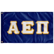 Load image into Gallery viewer, Alpha Epsilon Pi Greek Block Flag - Royal, White & Light Gold