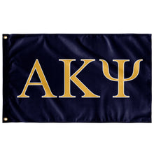 Load image into Gallery viewer, Alpha Kappa Psi Fraternity Flag - Navy, Bright Yellow & White