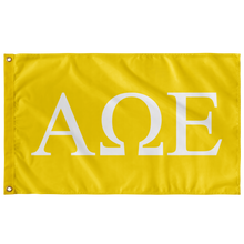 Load image into Gallery viewer, Alpha Omega Epsilon Banner - Yellow and White