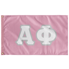 Load image into Gallery viewer, Alpha Phi Greek Block Flag - Light Pink, White & Light Silver