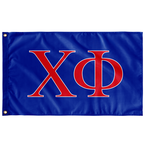 Chi Phi Fraternity Flag - Blue and Scarlet