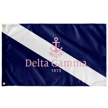 Load image into Gallery viewer, Delta Gamma Slash Logo Sorority Flag - Navy, White & Pink