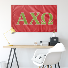 Load image into Gallery viewer, Alpha Chi Omega Sorority Flag - Scarlet, Greencastle & White