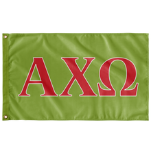 Load image into Gallery viewer, Alpha Chi Omega Sorority Flag - Greencastle, Scarlet & White