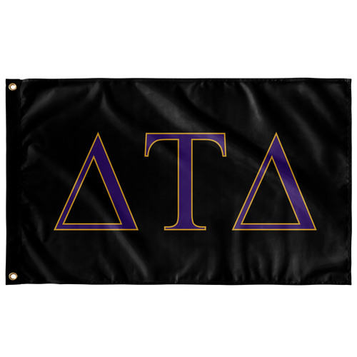 Delta Tau Delta Fraternity Flag - Black, Explorer Purple & Explorer Gold