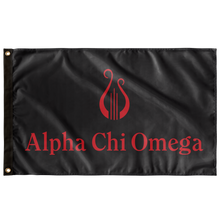 Load image into Gallery viewer, Alpha Chi Omega With Lyre Sorority Flag - Ebony & Scarlet